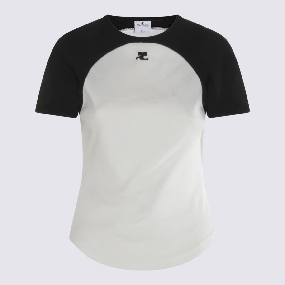 Courrèges vit och svart bomulls-T-shirt