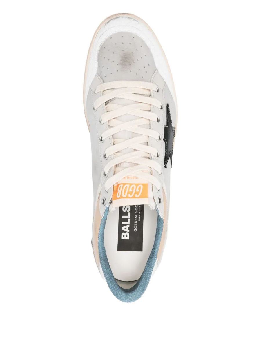 Golden Goose "Ballstar" Nubuck Och Nylon Övre Spricka Läder Tå Nylon Plös Nubuck Stjärna Laminerad Klack Läder Sporra Sneakers Skor