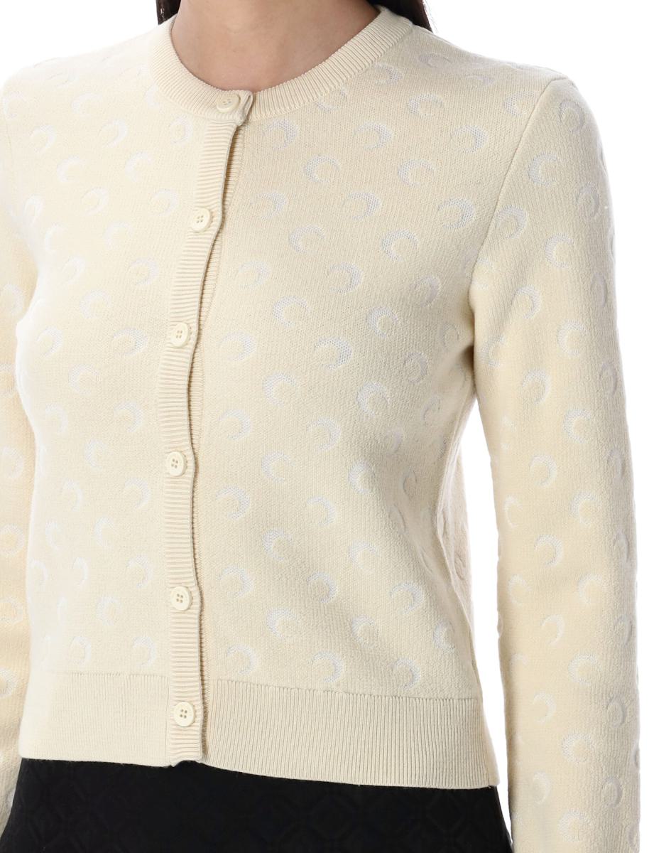 Marinblå Serre Moon Jacquard Stickad Kofta