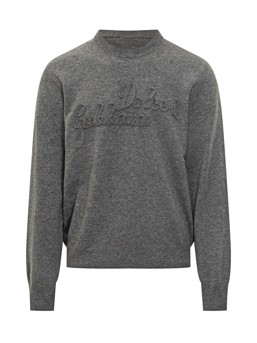 Dolce & Gabbana grå tröja med Dolce & Gabbana-logotyp