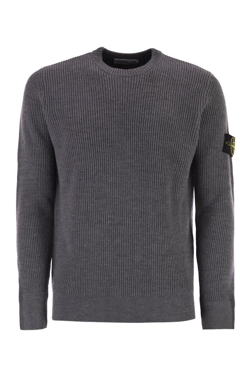 Stone Island rundhalsad tröja med ribbade kanter