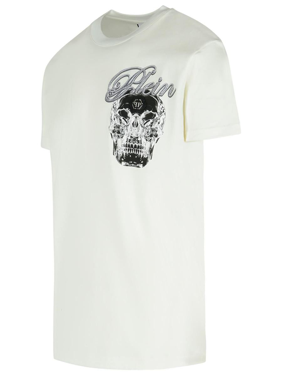 Philipp Plein Vit Bomulls-T-shirt