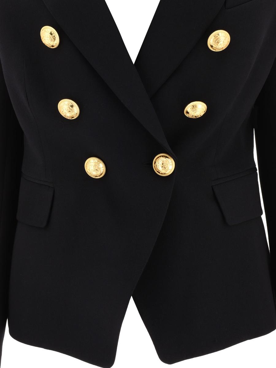Balmain Dubbelknäppt Ulljacka