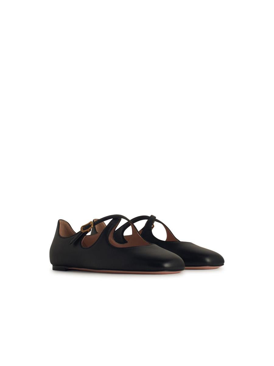 Bally 'Beliska' svarta ballerinaskor i läder