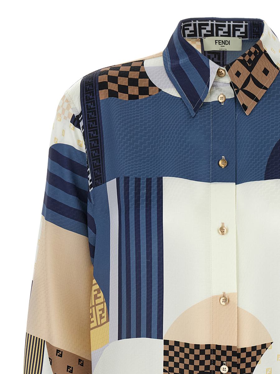 Fendi Patchwork Sidenskjorta