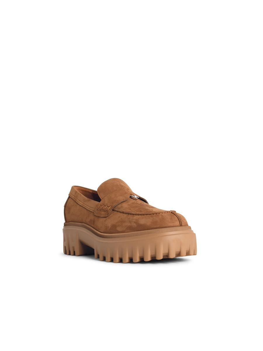Hogan 'H700' Kamelfärgade Mocka Loafers