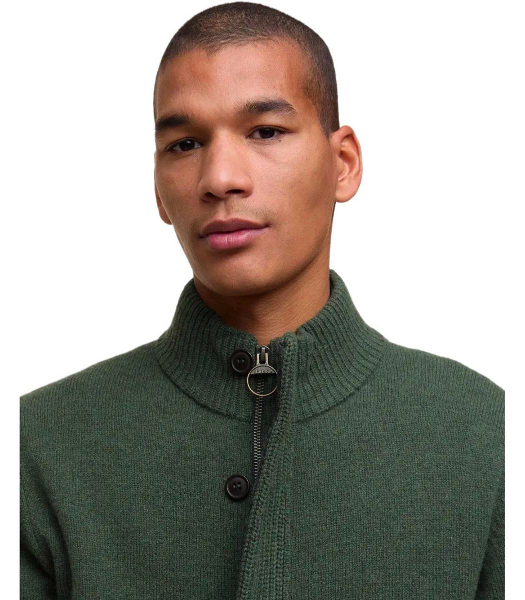 Barbour Essential Patch Zip Olivgrön Kofta