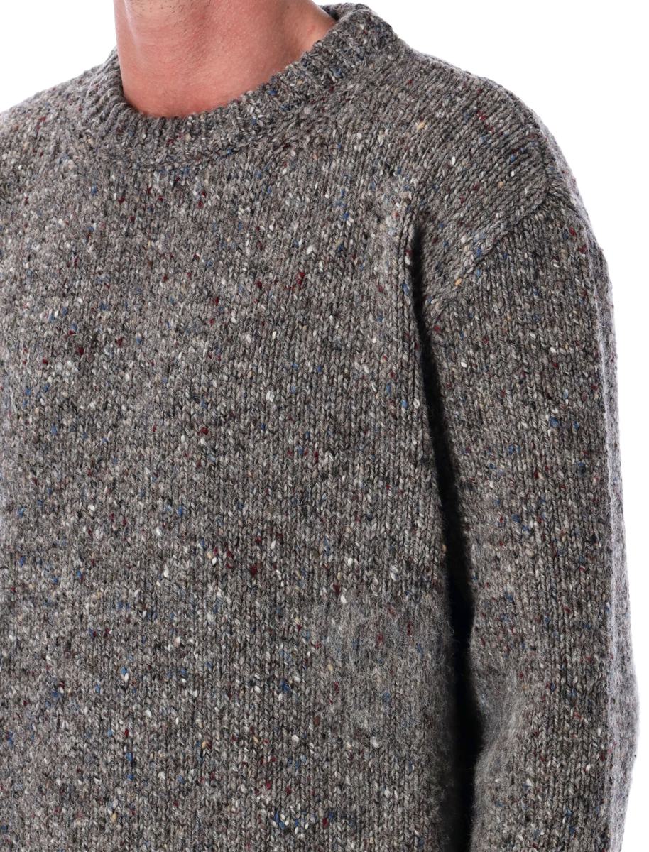 Maison Margiela Gråspräcklig Ulltröja med Rund Halsringning