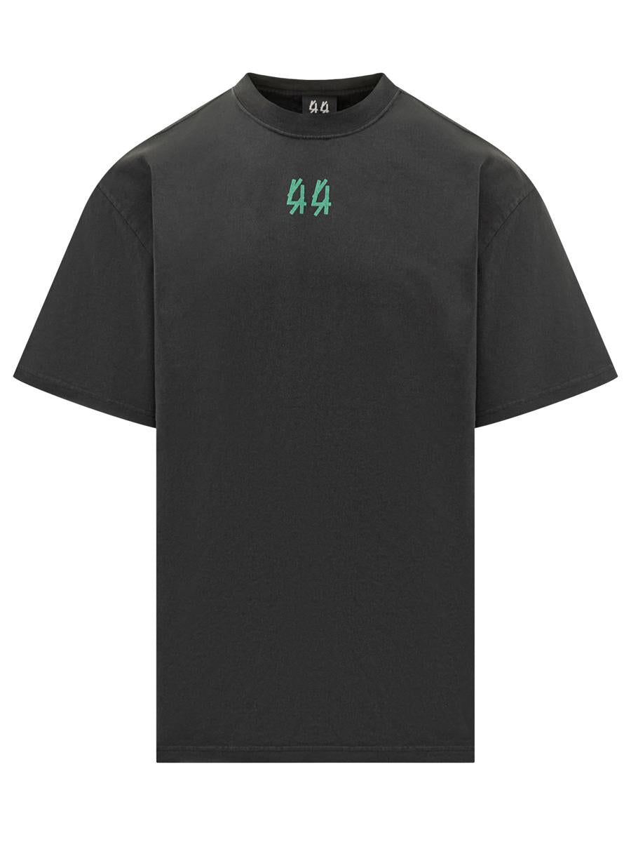 M44 Label Group Svart överdimensionerad 44 Label Group T-shirt med grön logotyp