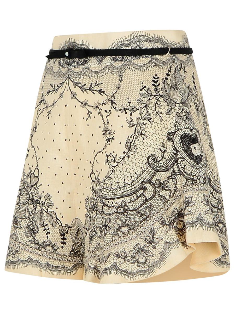 Zimmermann 'Crush' Elfenbensvita Linneshorts