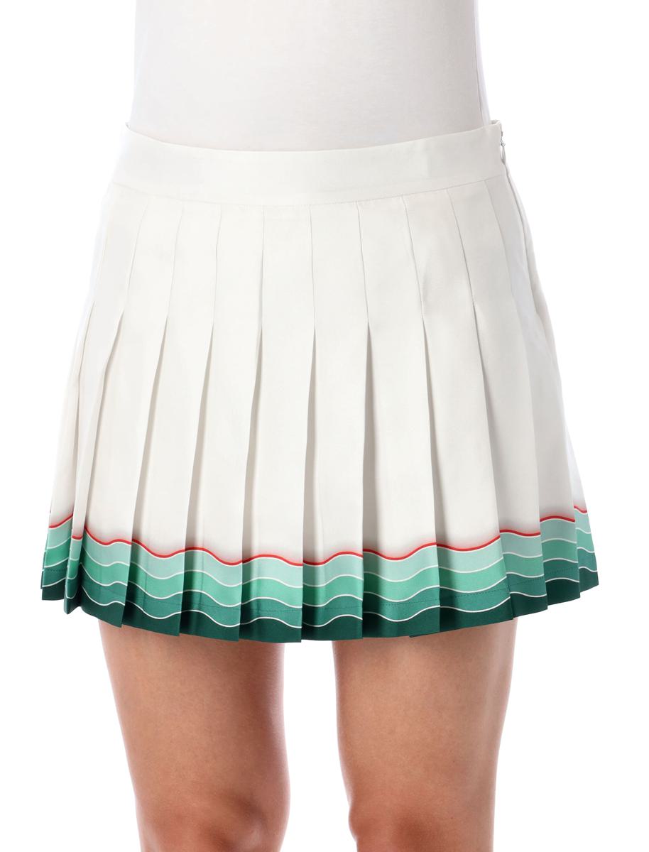 Casablanca Flerfärgad Tennis Plisserad Sidenkjol