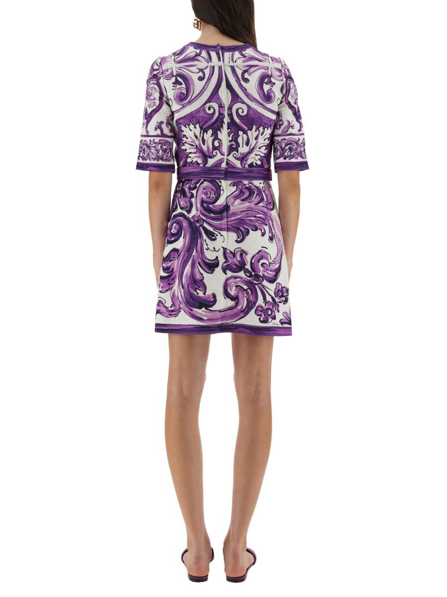 Dolce & Gabbana Majolica Print Mini Klänning