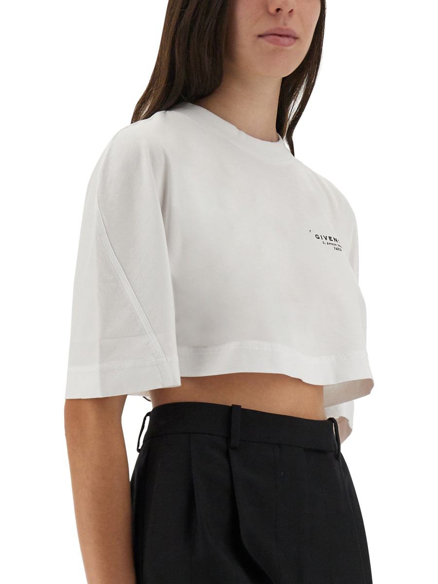 Givenchy kort t-shirt med logotyptryck