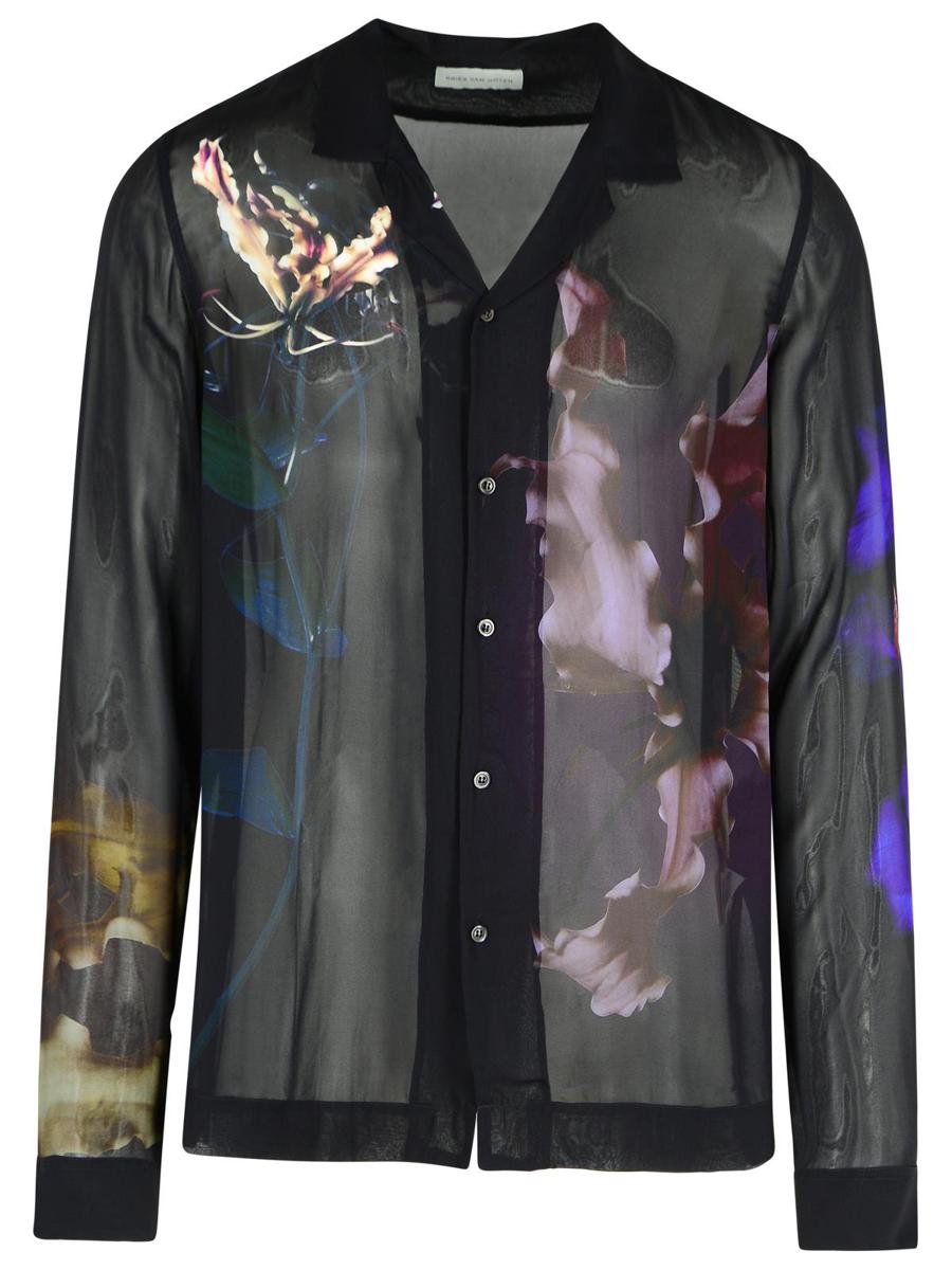 Dries Van Noten 'Carly' svart viskosskjorta