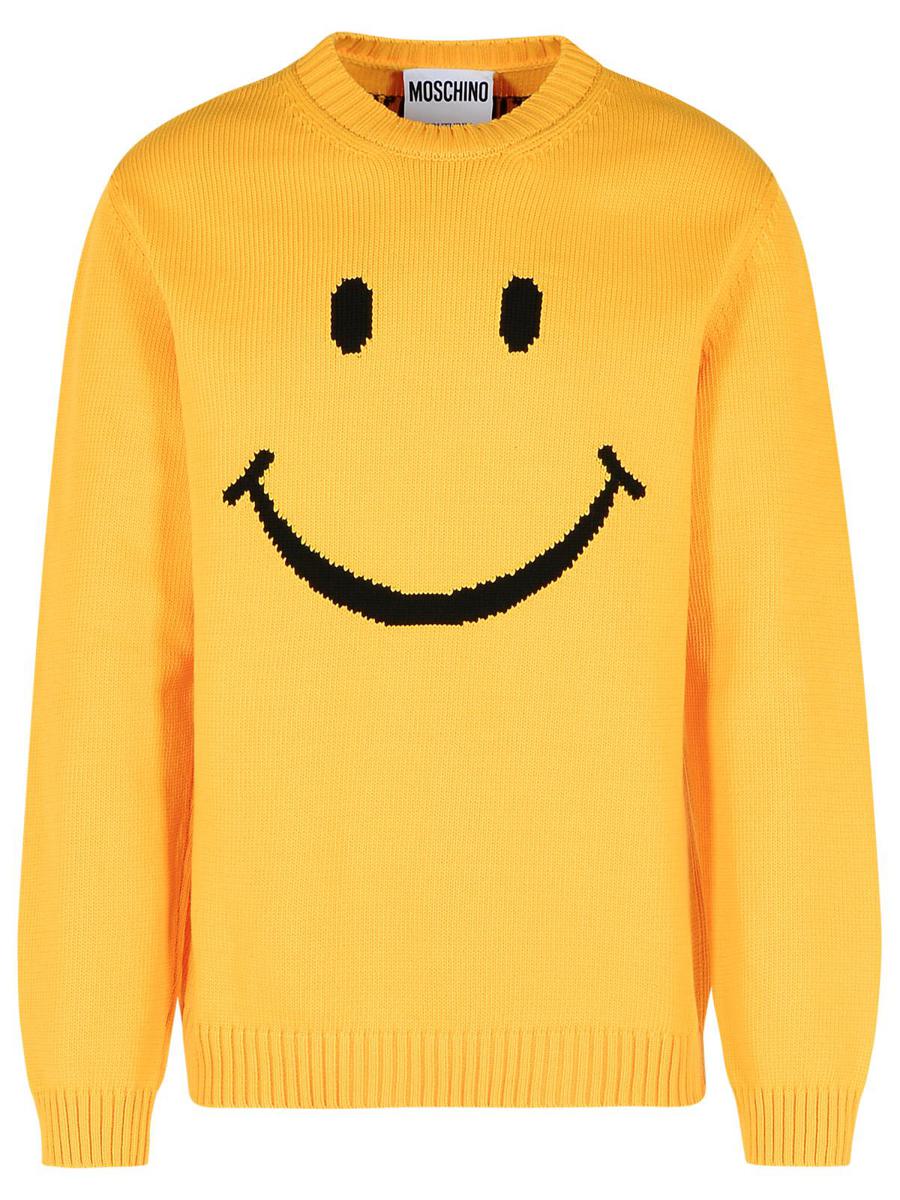 Moschino 'Smile' Gul Tröja i Bomullsblandning
