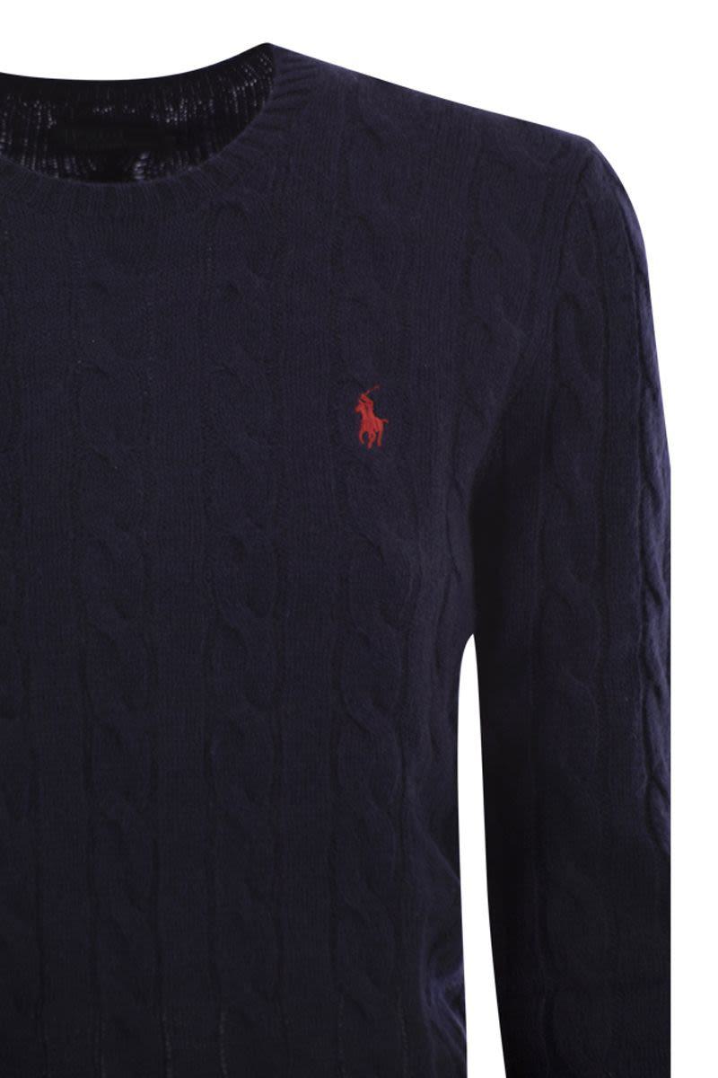 Polo Ralph Lauren flätad ull- och kashmirtröja med rund hals