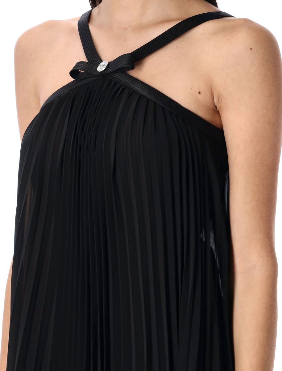 Versace Plisserad Miniklänning med Halterneck