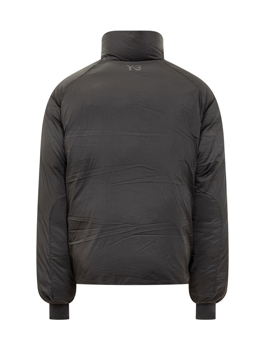 Y-3 Adidas Svart Överdimensionerad Dunjacka med Dragkedja Y3