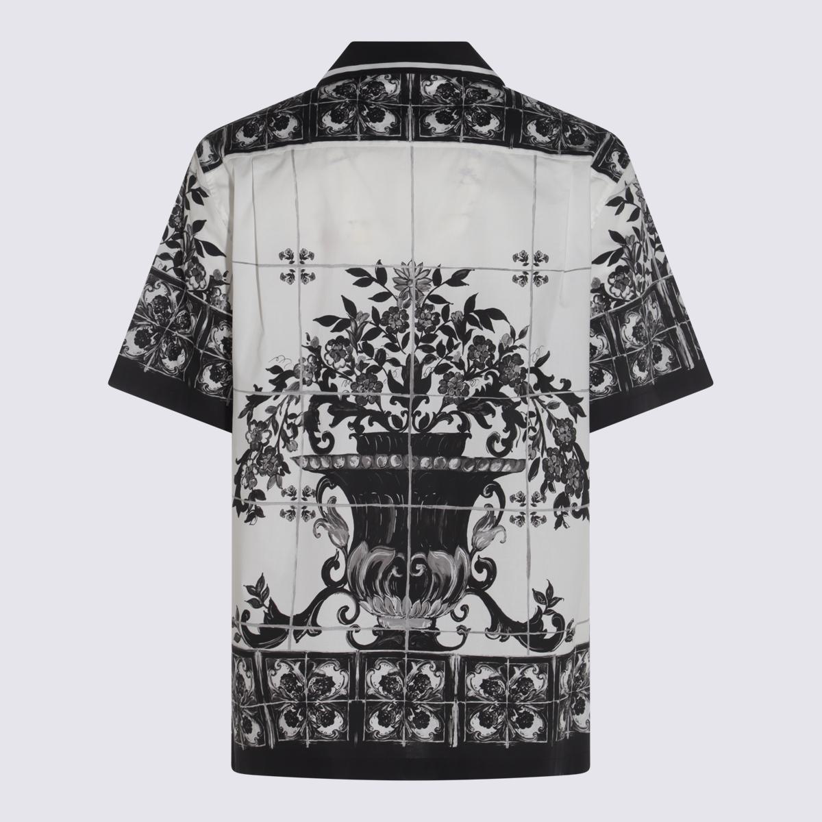 Dolce & Gabbana Vit och svart bomullsskjorta