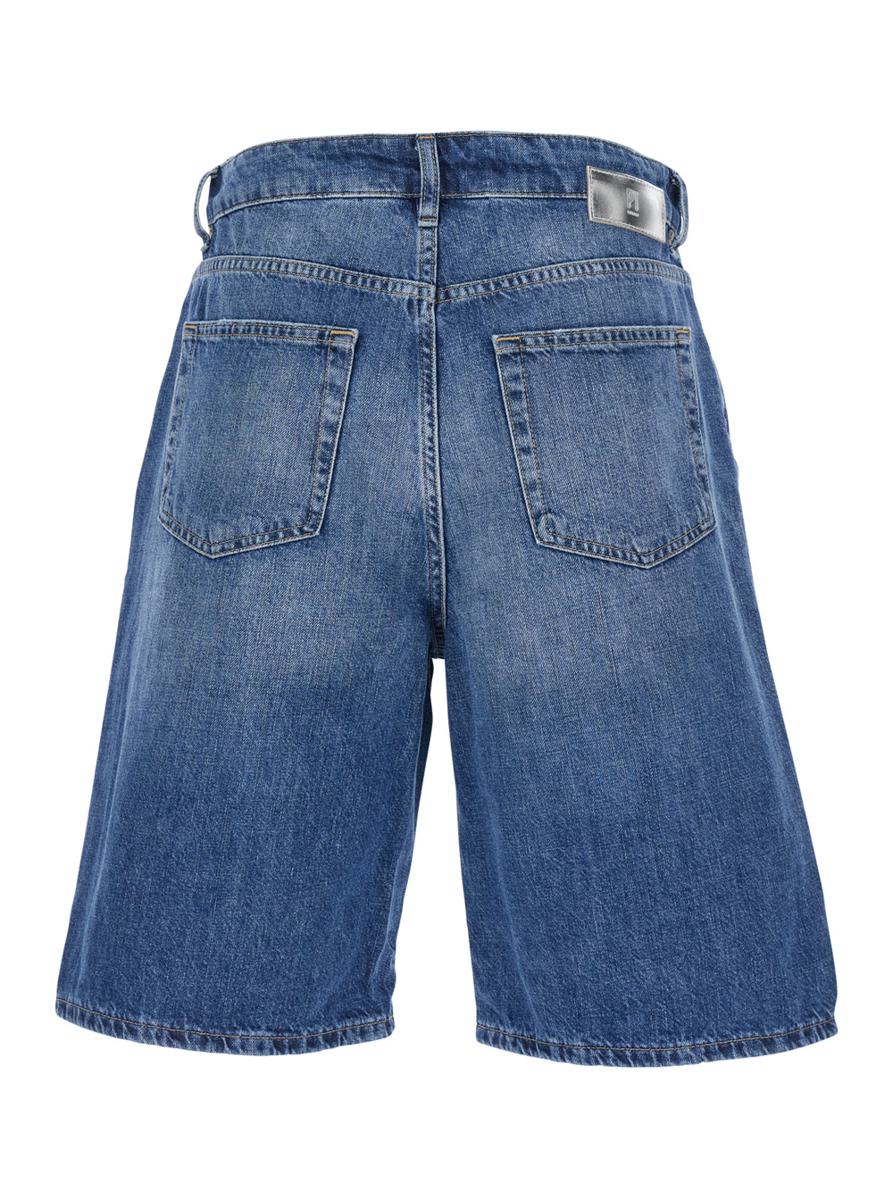 'Gianna' Blå Bermudabyxor Med Logotyp Baktill I Denim Dam