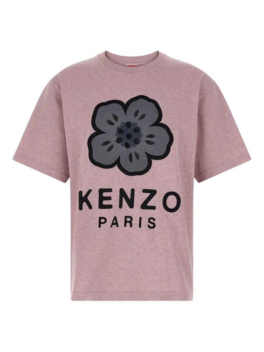 Kenzo Boke Blommig Broderad Överdimensionerad Bomulls-T-shirt Kläder