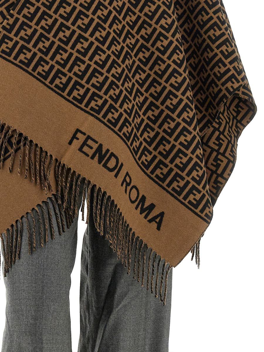 Fendi ull- och kashmirponcho