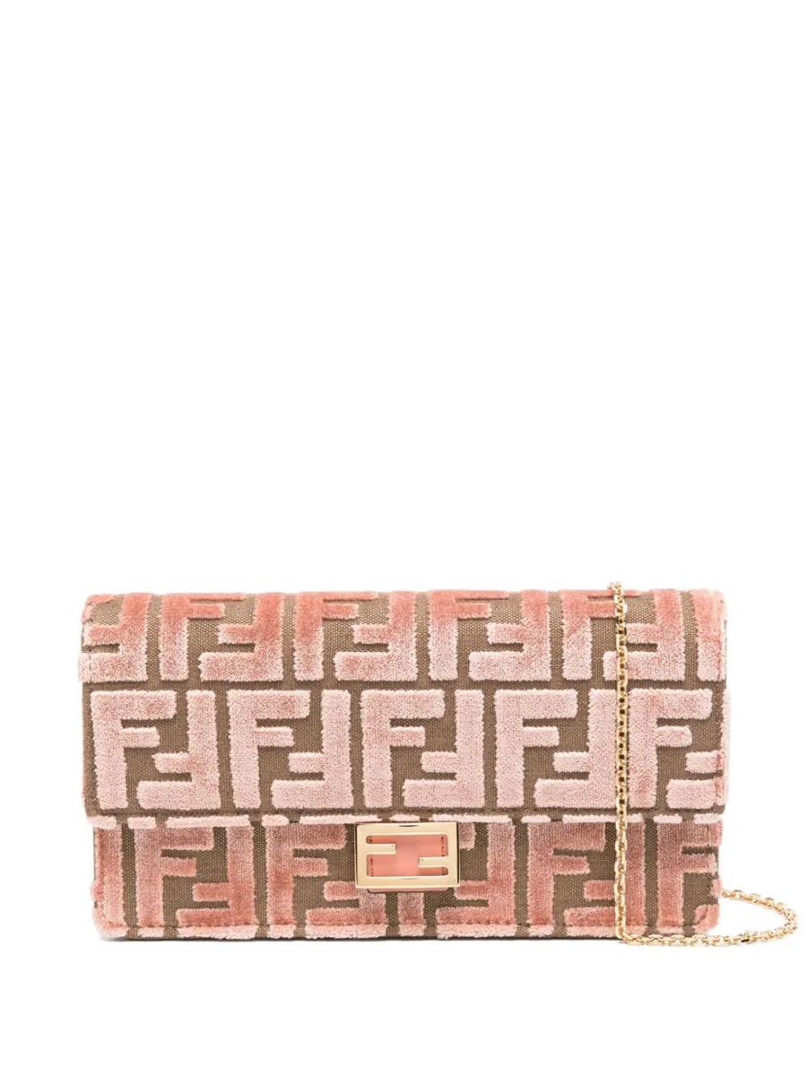 Fendi Plånbok Med Kedja Uette I Ff Jacquard Sammetsväskor