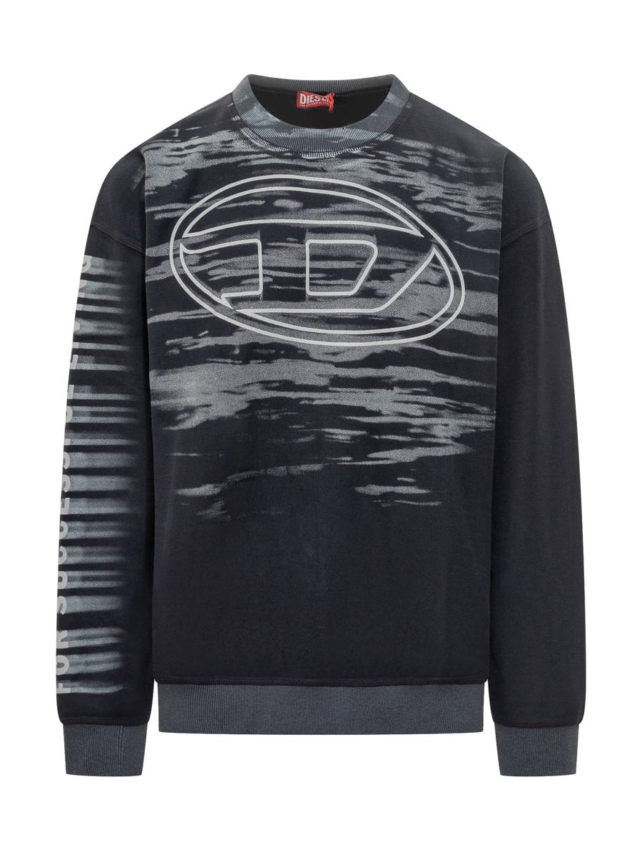 Diesel tröja med rund hals och Diesel-logotyptryck
