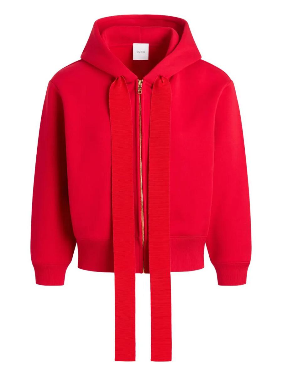 Patou-logotyp och JP-monogram med dragkedja i ekologisk bomullsfleece