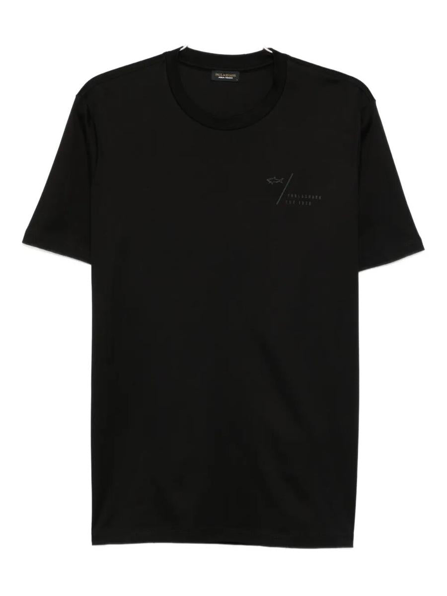 Paul &amp; Shark bomulls-t-shirt med tryck baktill