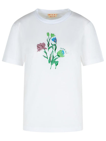 Marni Vit Bomulls-T-shirt