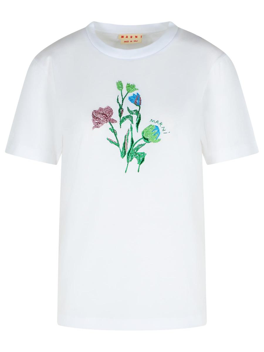 Marni Vit Bomulls-T-shirt