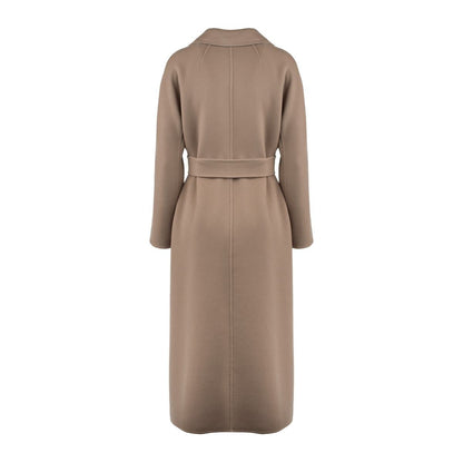 Max Mara Dove Grå Ull Drap Midikapp