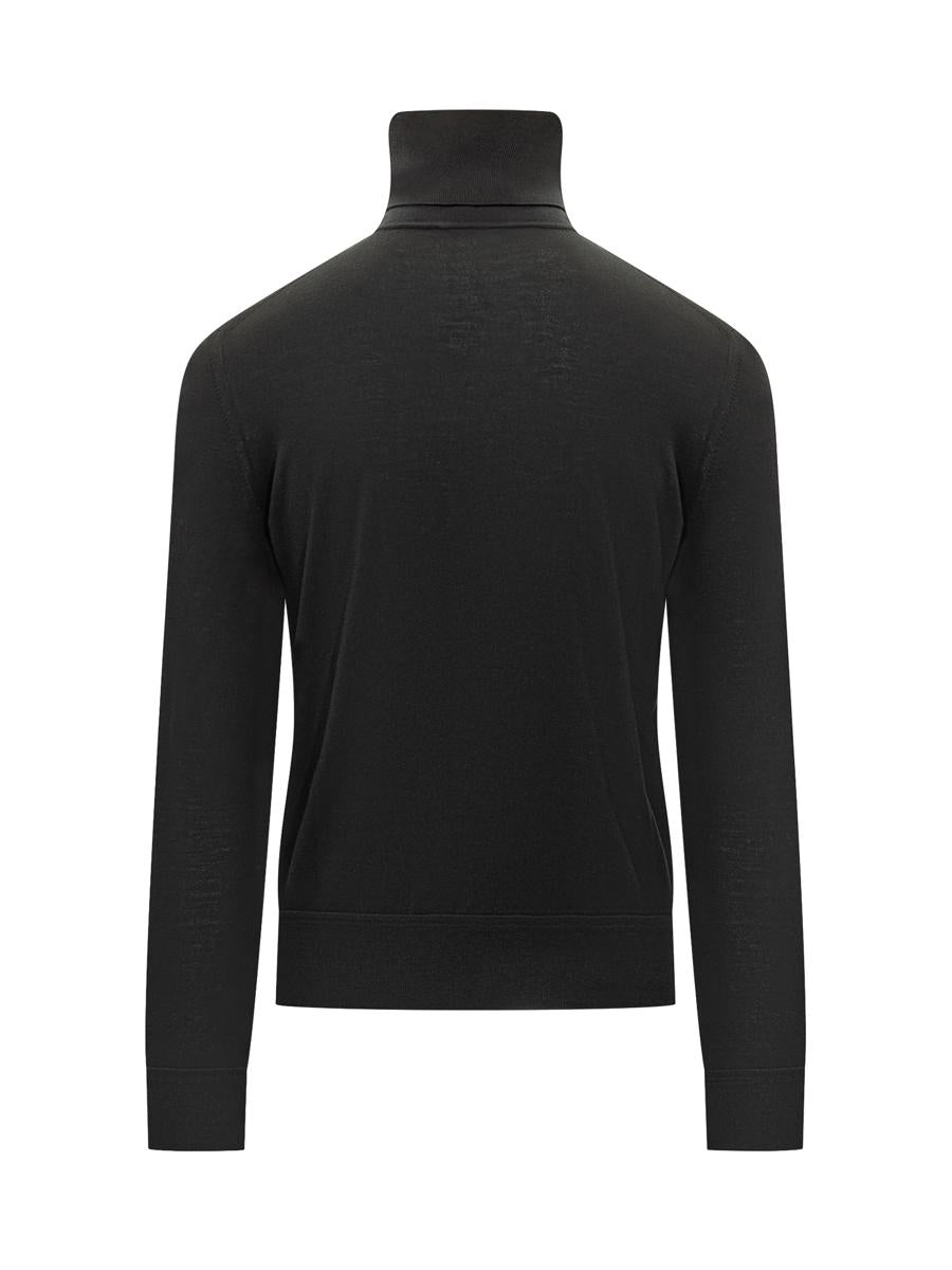 Tom Ford Svart Polotröja i ull Tom Ford