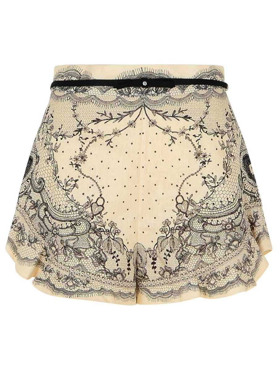 Zimmermann 'Crush' Elfenbensvita Linneshorts
