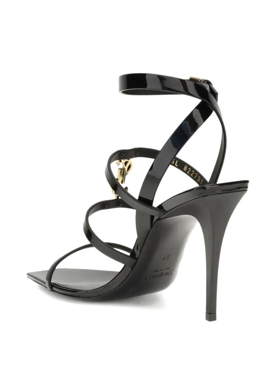 Saint Laurent Cassandra sandaler med flera remmar i lackläder