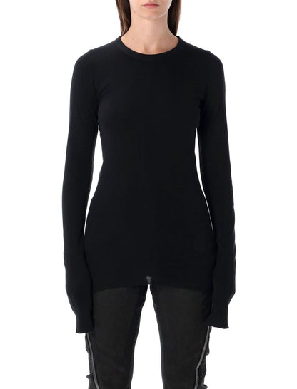 Rick Owens Drkshdw Svart Ribbed Ls T-shirt