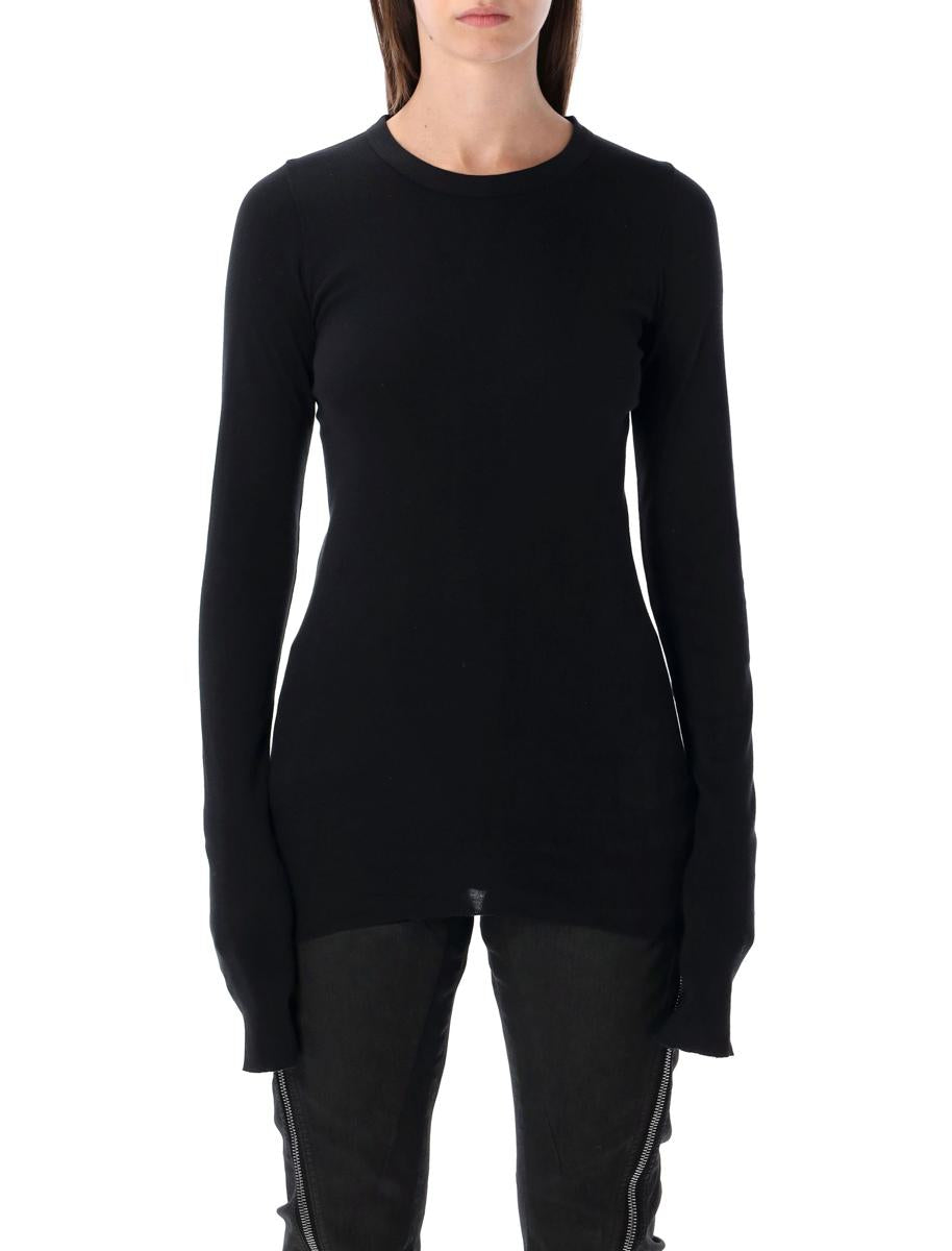 Rick Owens Drkshdw Svart Ribbed Ls T-shirt