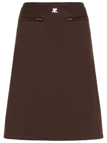Courrèges Brun Polyesterkjol