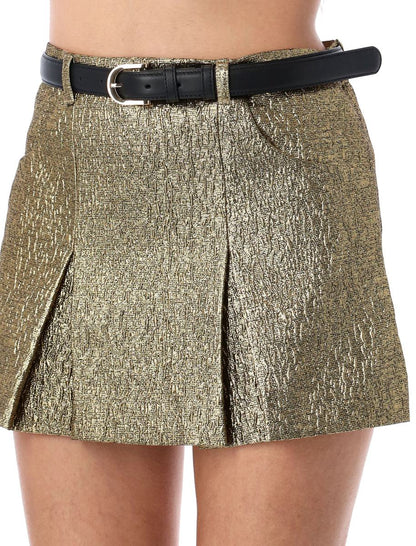 Självporträtt Metallisk Jacquard Skort