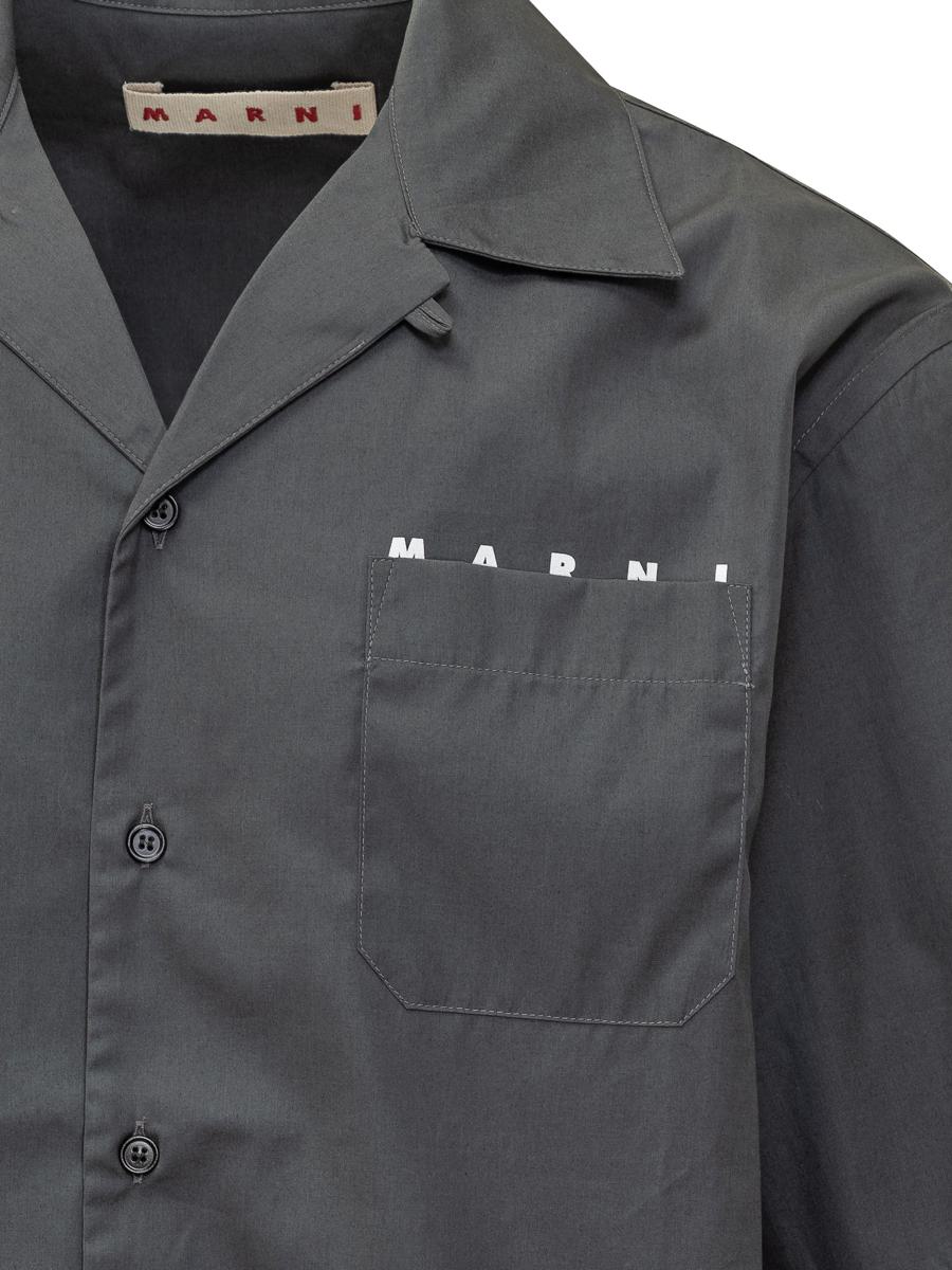 Marni grå skjorta med Marni-logotyp