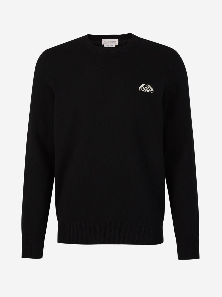 Alexander McQueen kashmirtröja med logotyp