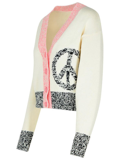 Moschino Jeans Vit Kofta i Bomullsblandning