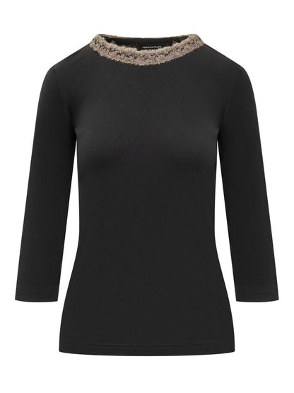 Fabiana Filippi Svart T-shirt Med Broderi Från Fabiana Filippi