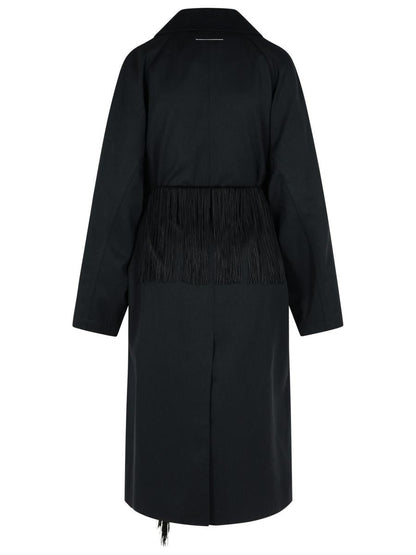 MM6 Maison Margiela svart trenchcoat i ull från jungfruolja
