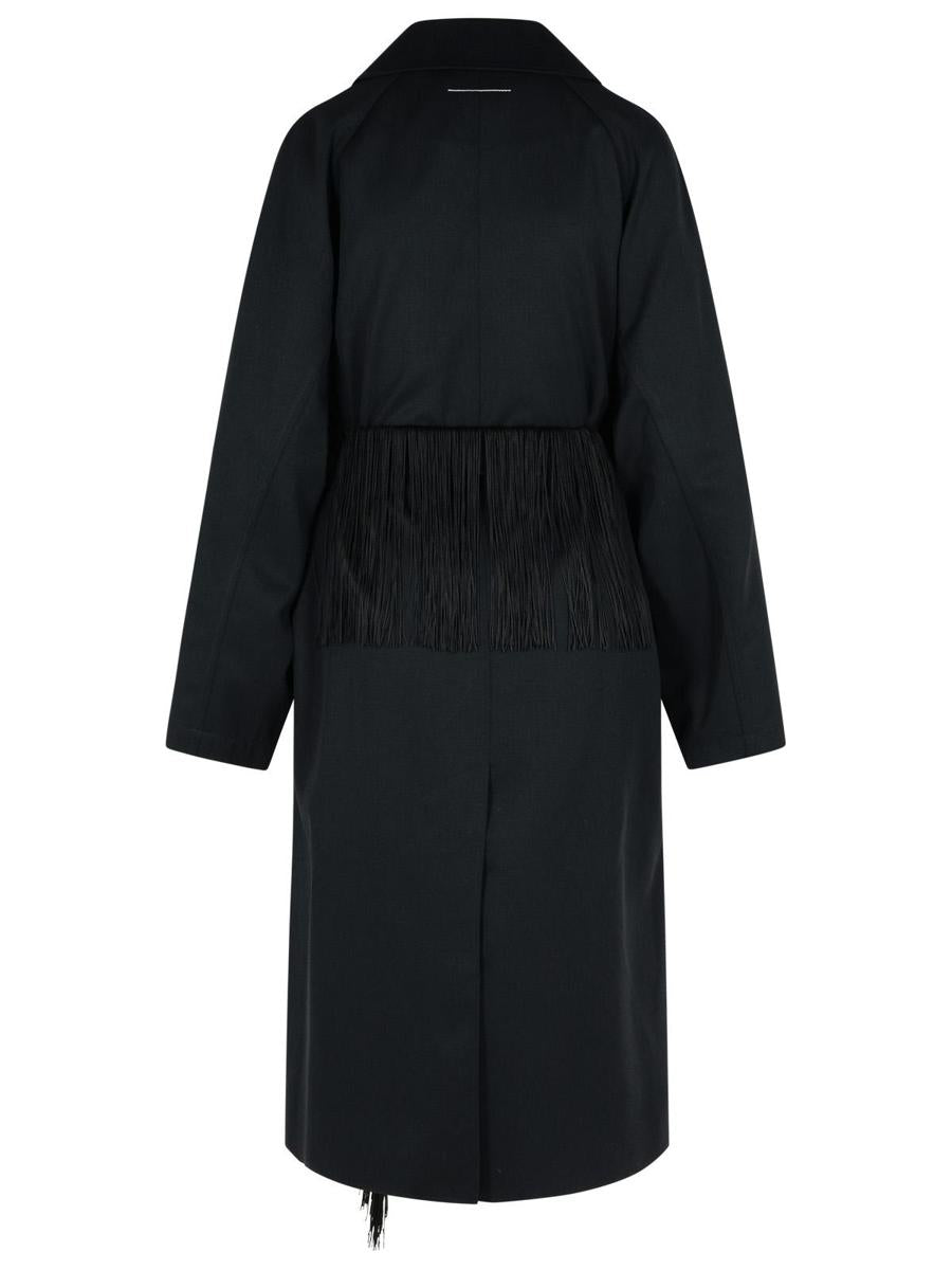 MM6 Maison Margiela svart trenchcoat i ull från jungfruolja