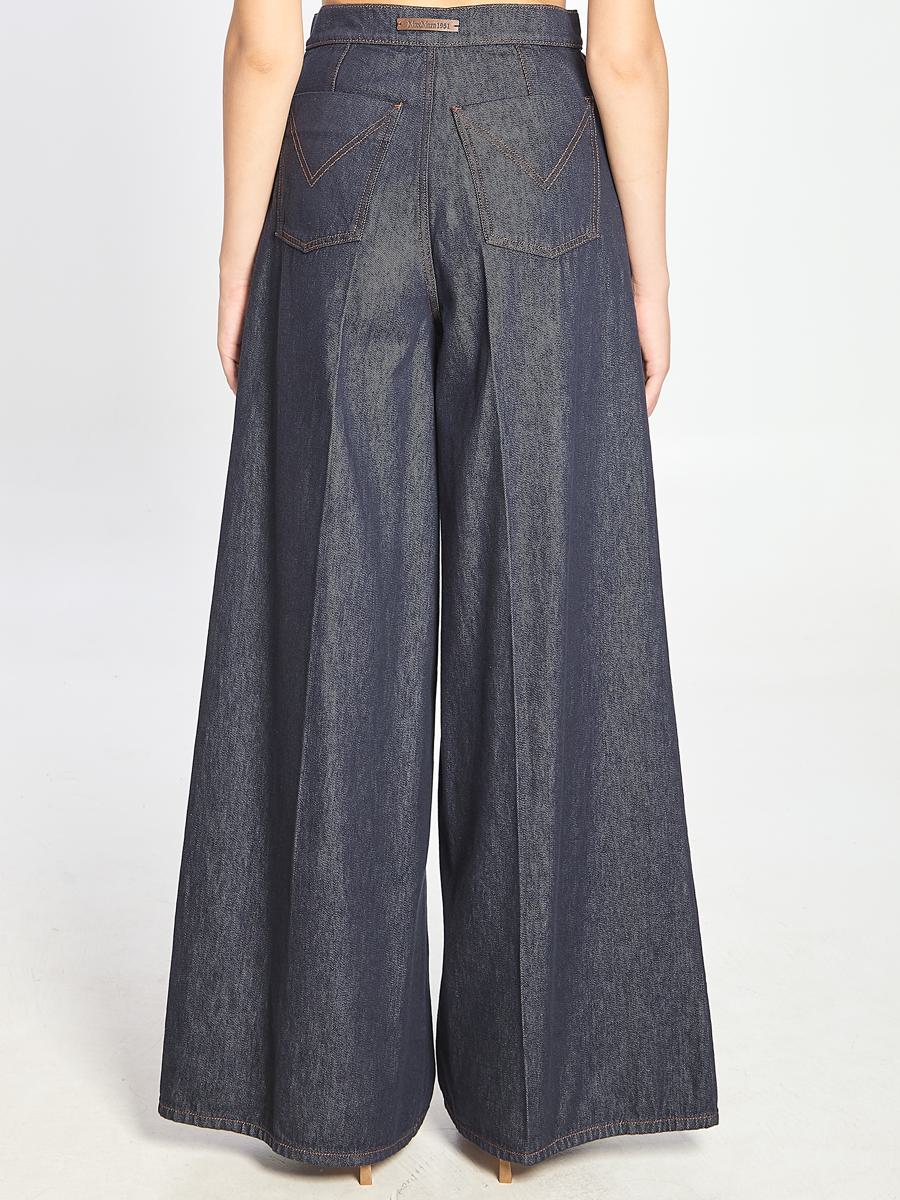 Jeans med vida ben i denim
