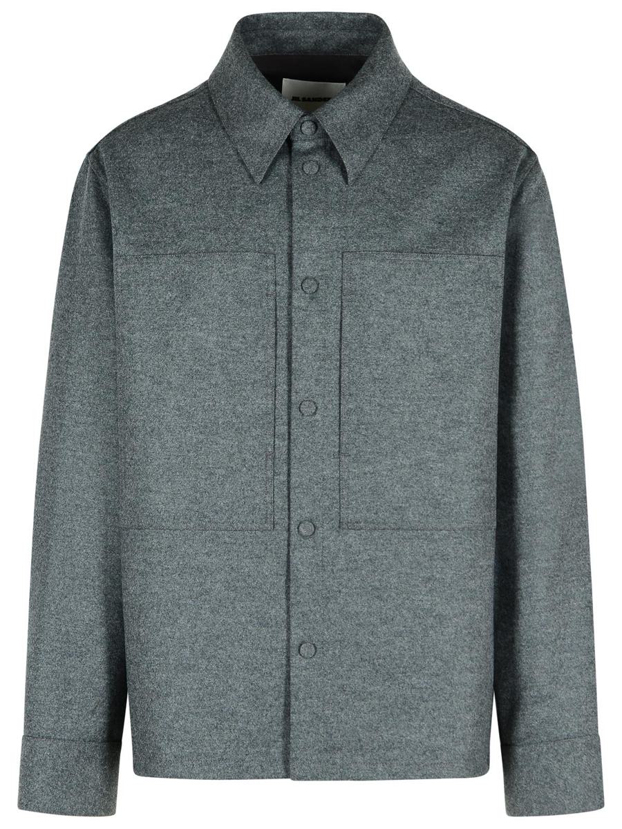 Jil Sander Grå Ylleskjorta