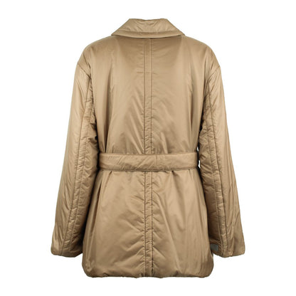 Max Mara Glansig Vadderad Dubbelknäppt Trenchcoat