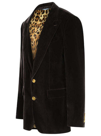 Dolce &amp; Gabbana Brun Polyesterkavaj